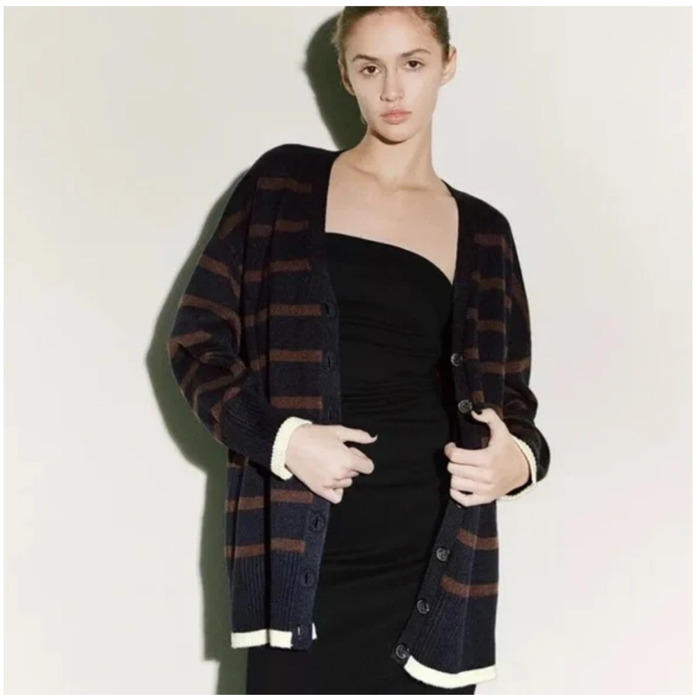 Zara oversized striped cardigan